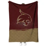 texas state bobcats dot illusion maroon quilt blanket best selling