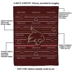 texas state bobcats handdrawn stripes maroon quilt blanket best selling