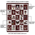 texas state bobcats mickey mouse motif maroon white quilt blanket best selling