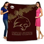 Texas State Bobcats Paint Trail Maroon Quilt Blanket 1 texas state bobcats paint trail maroon quilt blanket best selling