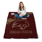 texas state bobcats paint trail maroon quilt blanket best selling