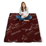 texas state bobcats sketch lines maroon quilt blanket best selling
