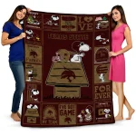 texas state bobcats snoopy love maroon quilt blanket best selling