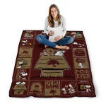 texas state bobcats snoopy love maroon quilt blanket best selling