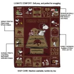 texas state bobcats snoopy love maroon quilt blanket best selling