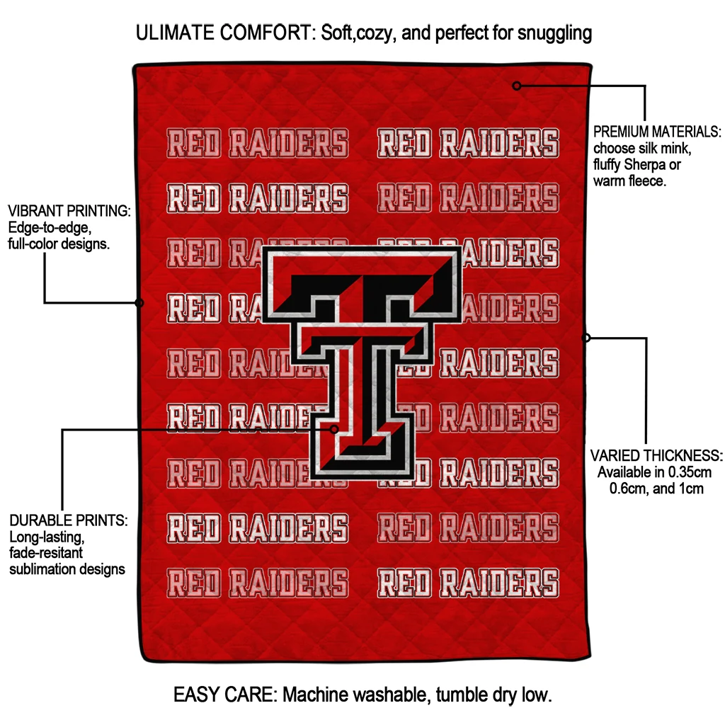 texas tech red raiders bold red quilt blanket latest model texas tech red raiders bold red quilt blanket latest model