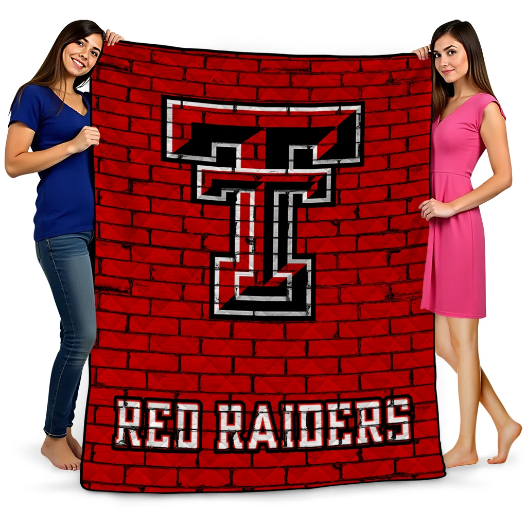 texas tech red raiders brick grid red quilt blanket best selling texas tech red raiders brick grid red quilt blanket best selling