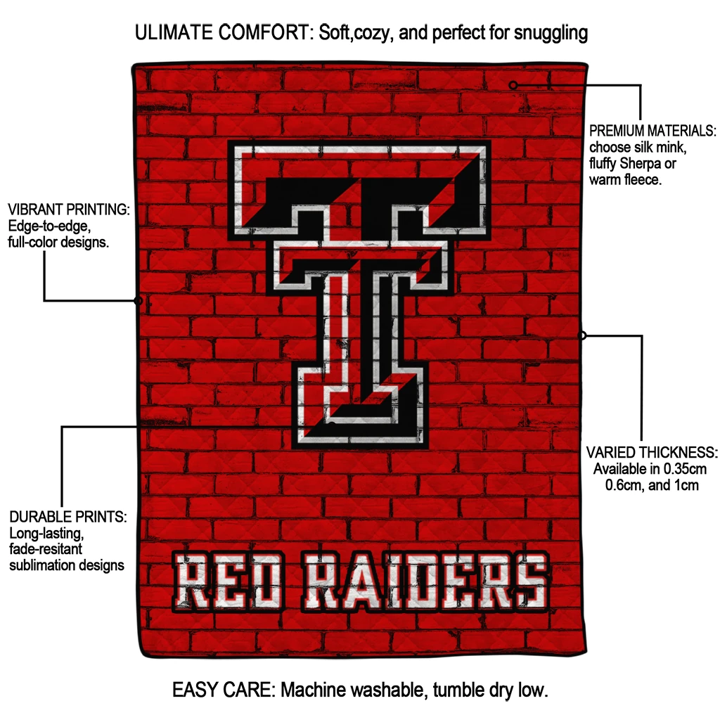 texas tech red raiders brick grid red quilt blanket latest model texas tech red raiders brick grid red quilt blanket latest model