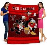 texas tech red raiders disney football red quilt blanket best selling
