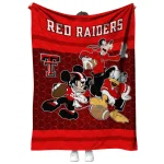 texas tech red raiders disney football red quilt blanket best selling