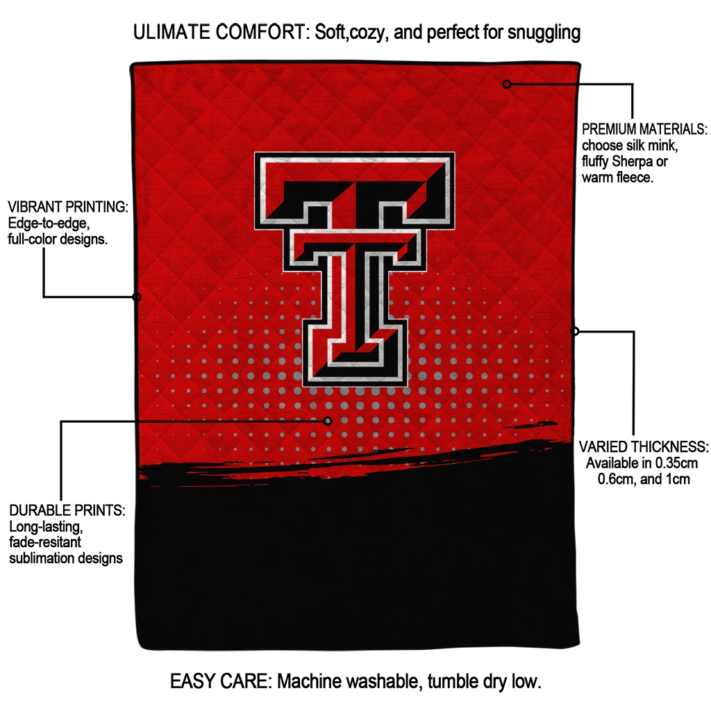 texas tech red raiders dot illusion red quilt blanket latest model texas tech red raiders dot illusion red quilt blanket latest model