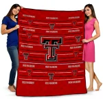 texas tech red raiders handdrawn stripes red quilt blanket best selling