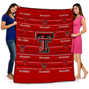 texas tech red raiders handdrawn stripes red quilt blanket best selling