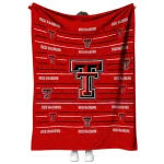texas tech red raiders handdrawn stripes red quilt blanket best selling