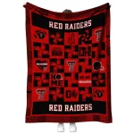 texas tech red raiders helmet heart red quilt blanket best selling