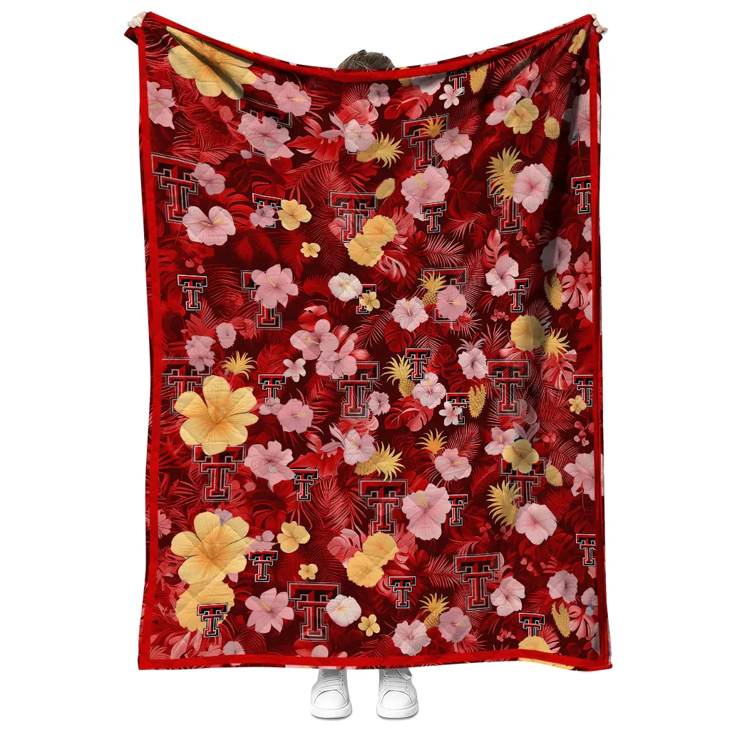 texas tech red raiders hibiscus foliage red quilt blanket fashion forward texas tech red raiders hibiscus foliage red quilt blanket fashion forward