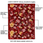 texas tech red raiders hibiscus foliage red quilt blanket best selling