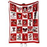 texas tech red raiders mickey mouse motif red white quilt blanket best selling