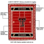 texas tech red raiders mickey player red quilt blanket best selling