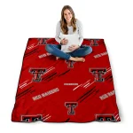 texas tech red raiders sketch lines red quilt blanket best selling