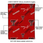 texas tech red raiders sketch lines red quilt blanket best selling