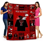 texas tech red raiders snoopy love red quilt blanket best selling