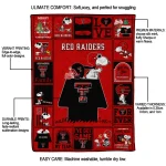 texas tech red raiders snoopy love red quilt blanket best selling