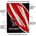 texas tech red raiders stroke art red white quilt blanket best selling