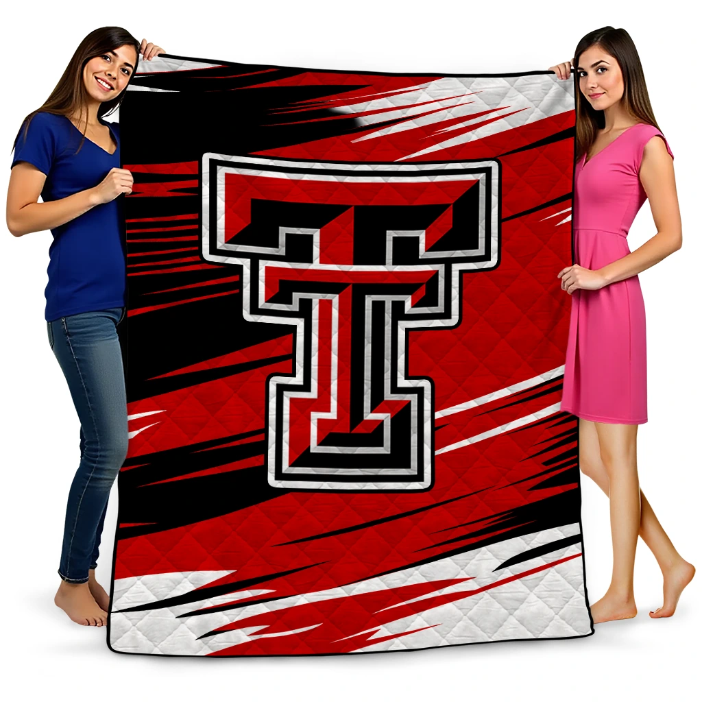 texas tech red raiders wild lines red white quilt blanket best selling