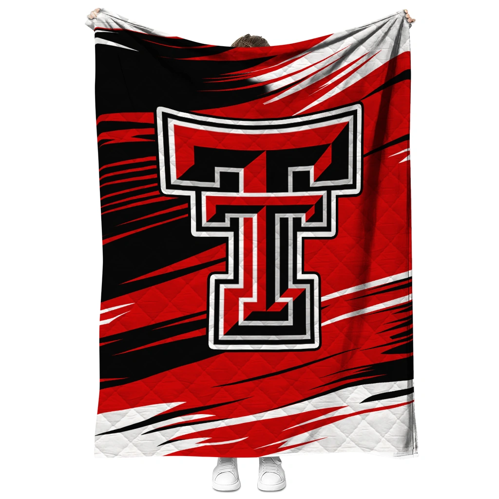 texas tech red raiders wild lines red white quilt blanket fashion forward