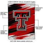 texas tech red raiders wild lines red white quilt blanket best selling