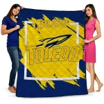 Toledo Rockets Block Border Blue Quilt Blanket 1 toledo rockets block border blue quilt blanket best selling