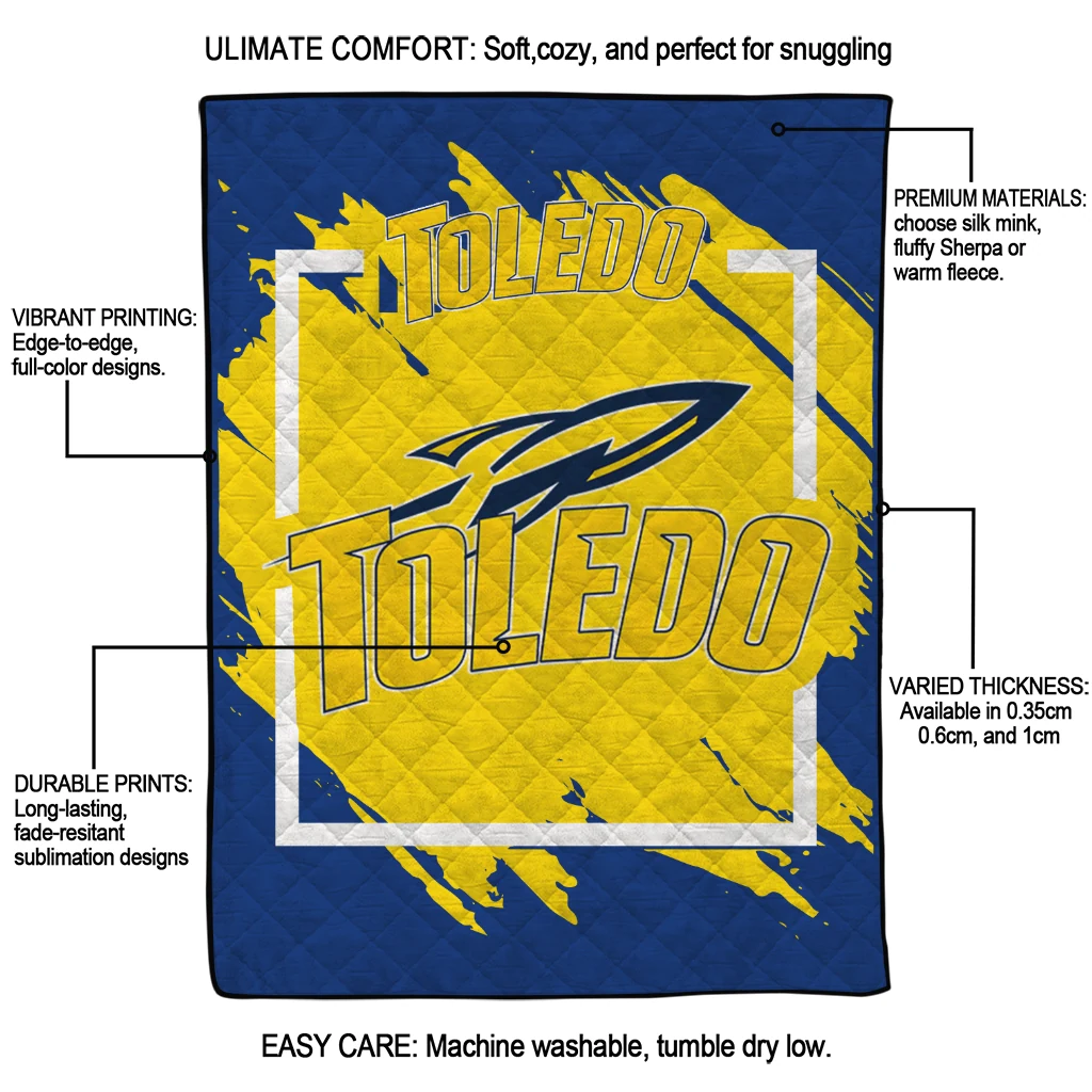 toledo rockets block border blue quilt blanket latest model toledo rockets block border blue quilt blanket latest model