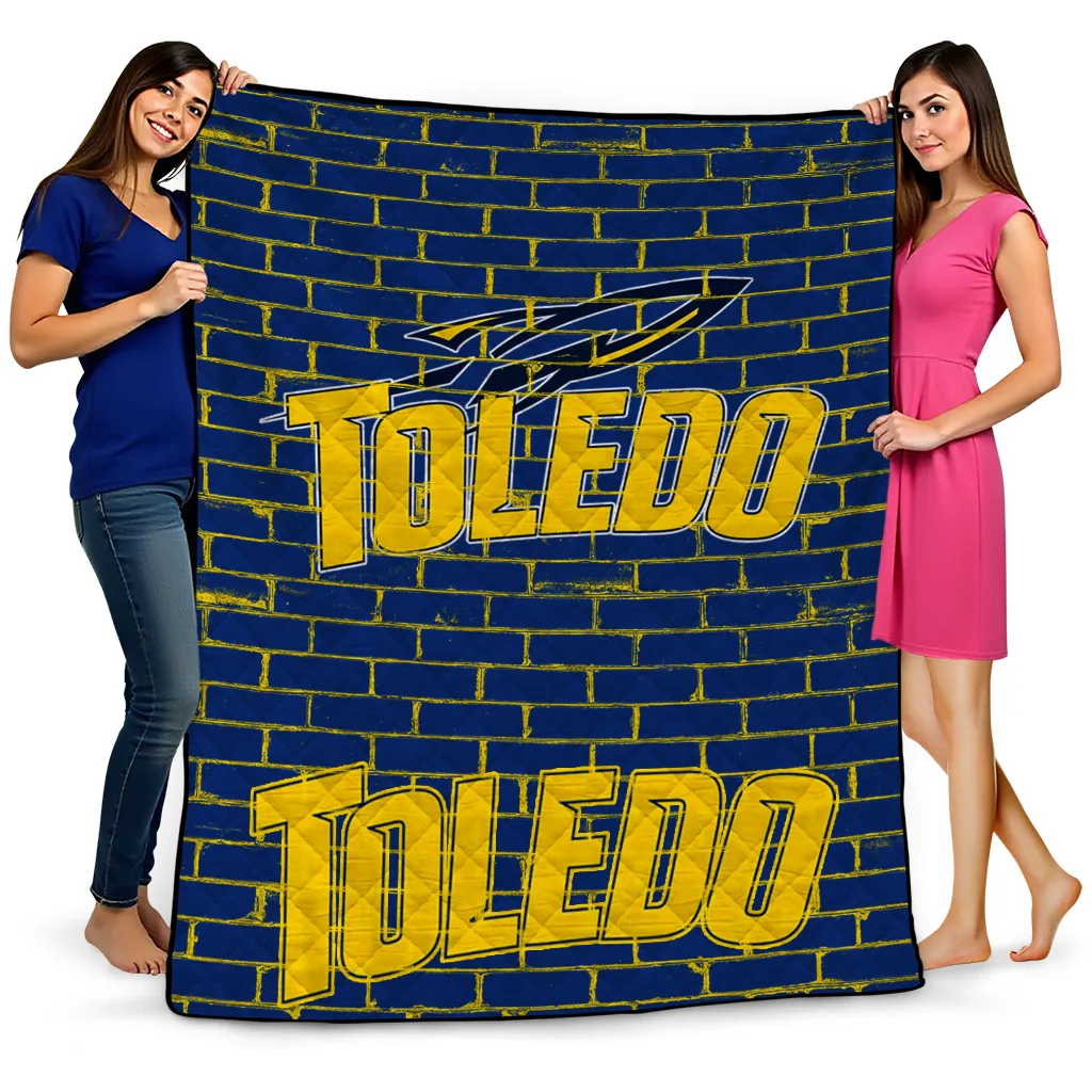 toledo rockets brick grid blue quilt blanket best selling toledo rockets brick grid blue quilt blanket best selling