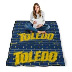 toledo rockets brick grid blue quilt blanket best selling
