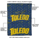 toledo rockets brick grid blue quilt blanket best selling