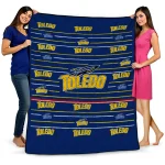 toledo rockets handdrawn stripes blue quilt blanket best selling