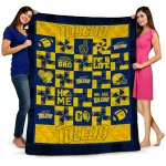 toledo rockets helmet heart blue quilt blanket best selling