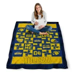 toledo rockets helmet heart blue quilt blanket best selling