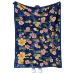 toledo rockets hibiscus foliage blue quilt blanket best selling