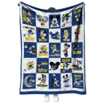 toledo rockets mickey mouse motif blue white quilt blanket best selling