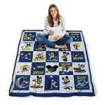 toledo rockets mickey mouse motif blue white quilt blanket best selling