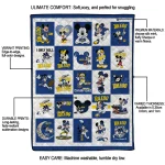 toledo rockets mickey mouse motif blue white quilt blanket best selling