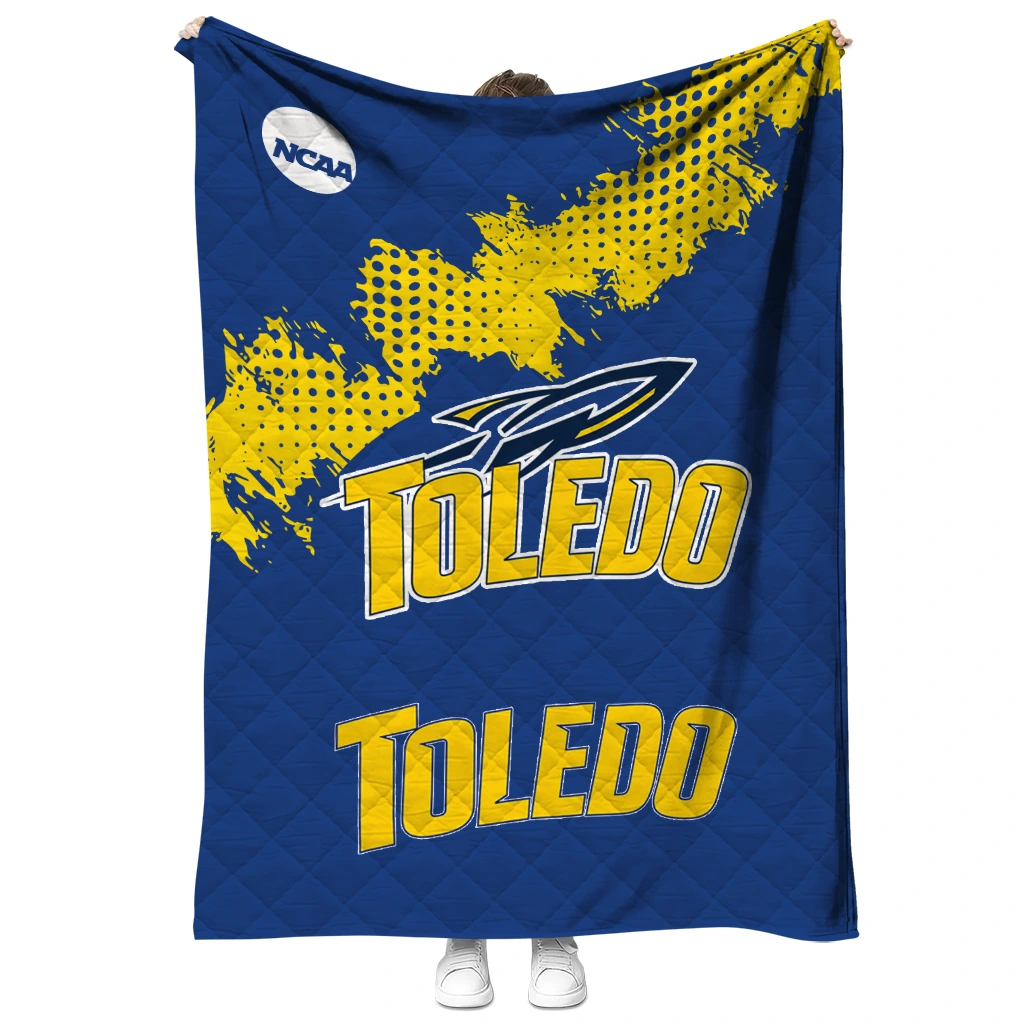 toledo rockets paint trail blue quilt blanket fashion forward toledo rockets paint trail blue quilt blanket fashion forward