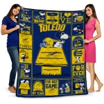 toledo rockets snoopy love blue quilt blanket best selling