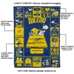 toledo rockets snoopy love blue quilt blanket best selling