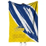 toledo rockets stroke art blue white quilt blanket best selling