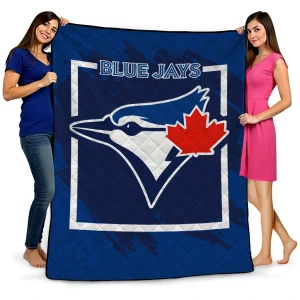 toronto blue jays block border blue quilt blanket best selling