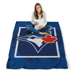 toronto blue jays block border blue quilt blanket best selling