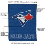 toronto blue jays brick grid blue quilt blanket best selling